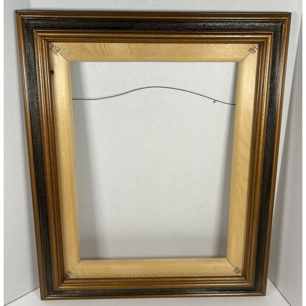 Vintage 16x20 Wood Picture Frame Gold Bronze Tiered Gallery Style